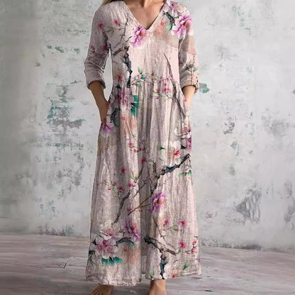 Dearyn | Floral V-Neck Summer Dress