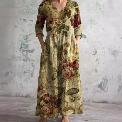 Dearyn | Floral V-Neck Summer Dress