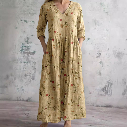 Dearyn | Floral V-Neck Summer Dress
