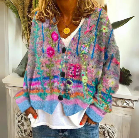 Evie | Floral Knit Cardigan