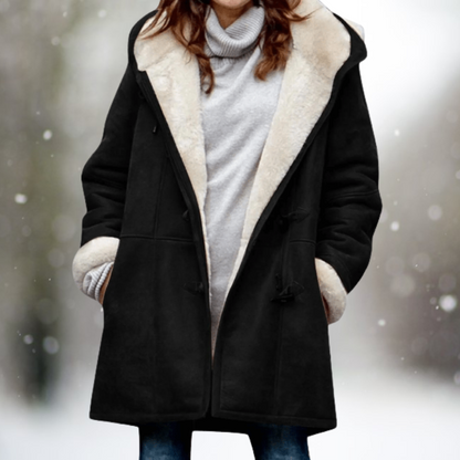 Deyse | Premium Fleece-Lined Hooded Suede Jacket